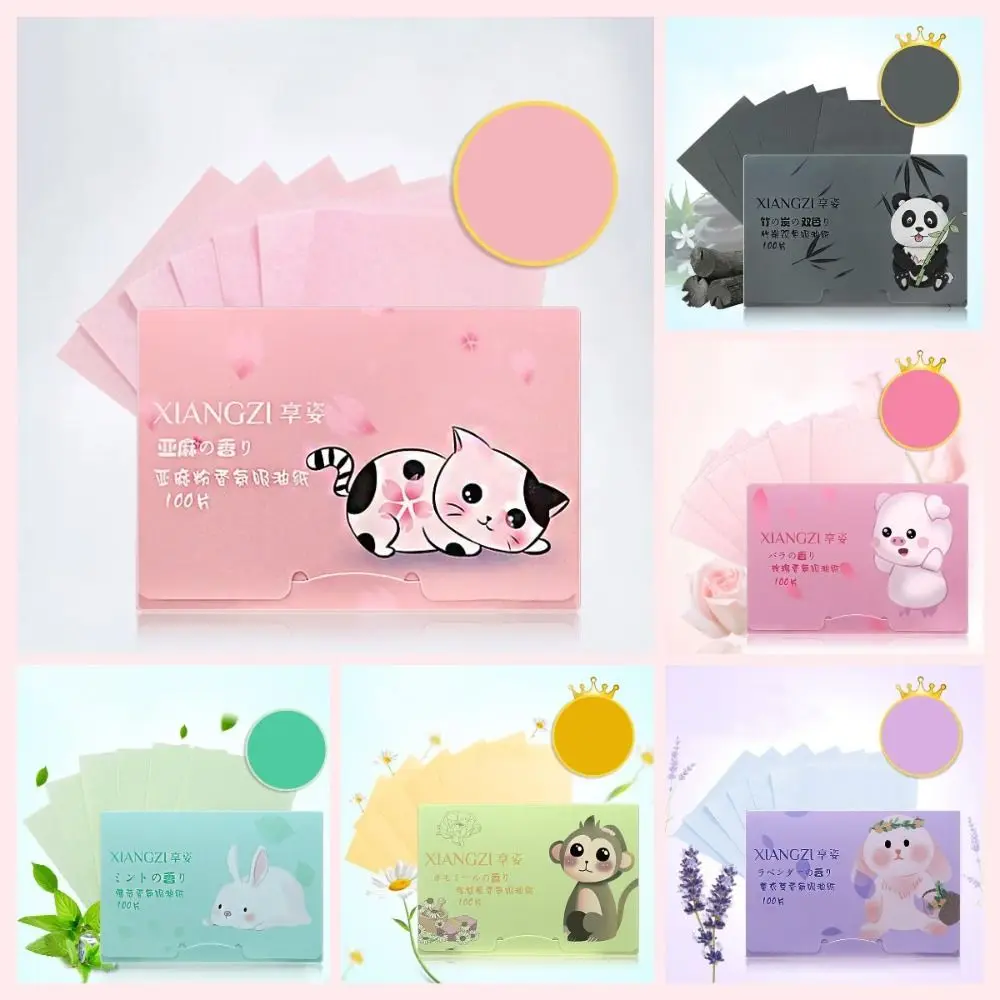 300Pcs Oil Removal Facial Absorbent Paper Rose FragranceGreen Tea Refreshing Matting Face Wipes Skin Care Makeup Tool