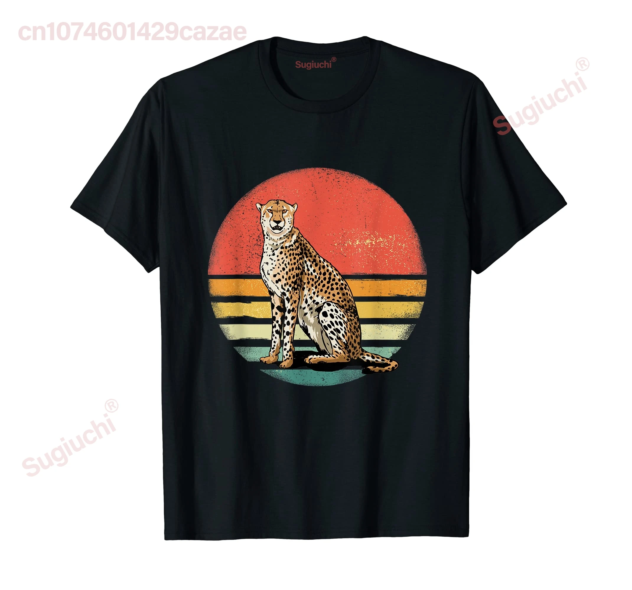 100% Cotton Retro 70s Vintage Cheetah Sunset Cheetah Animal Lover T-Shirt MEN WOMEN UNISEX T Shirts Size S-6XL