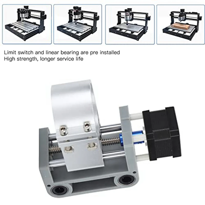 Montaje de Motor de husillo de ejes Z CNC, soporte estable y fiable de 52Mm de diámetro para Motor de husillo Genmitsu 3018 Pro (gris)