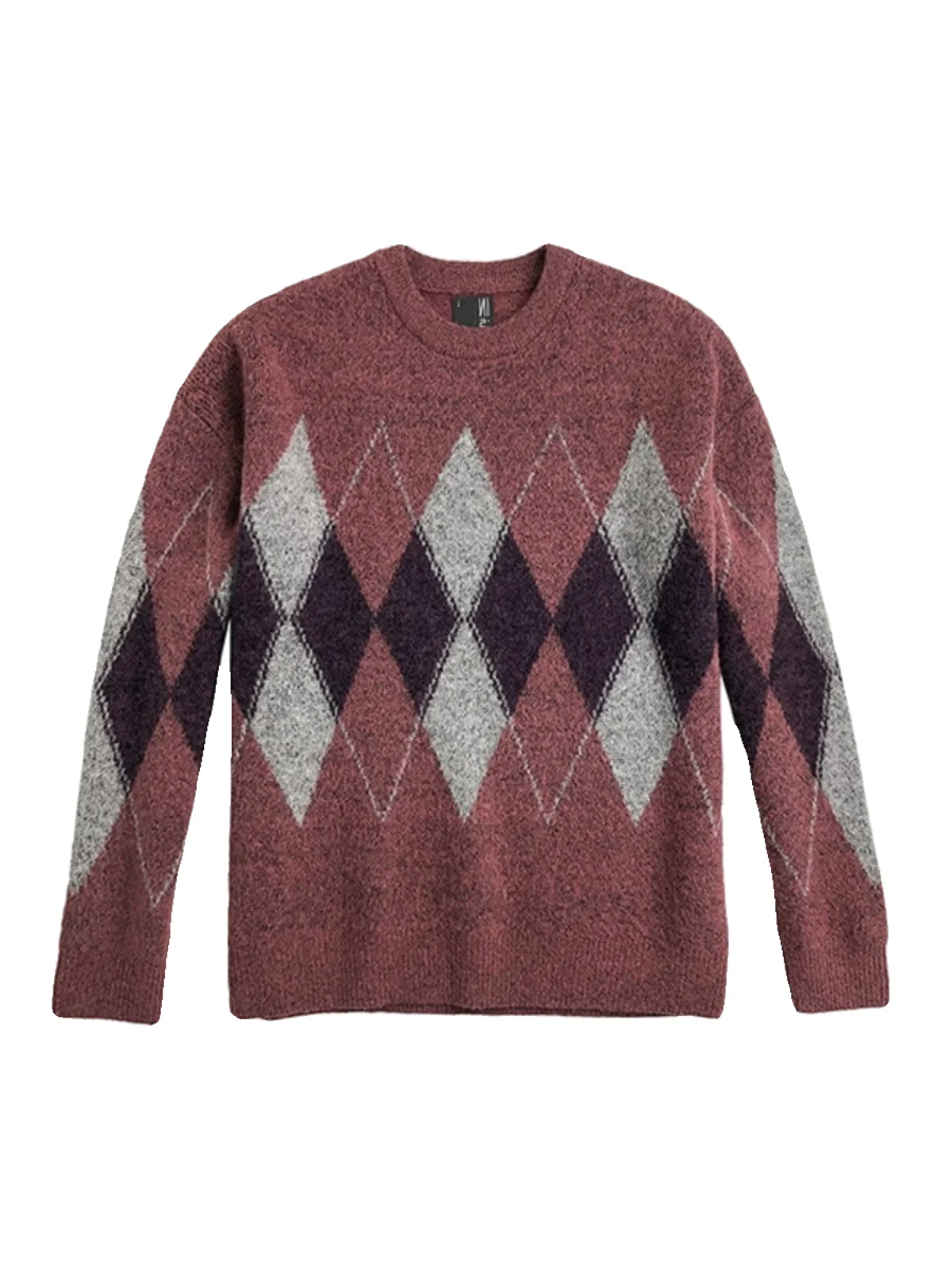 アメリカンカジュアルメンズニットセータールーズラウンドNeニットウェアヴィンテージダイヤモンドパターン若々しいトレンディな春秋の摩耗