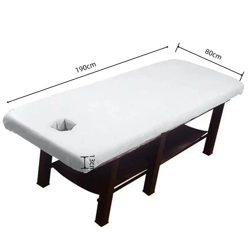 10Pcs 105×215cm Disposable Bed Sheets With Face Cutout Elastic Non-woven Waterproof Cover for Massage Table Beauty Spa Salon
