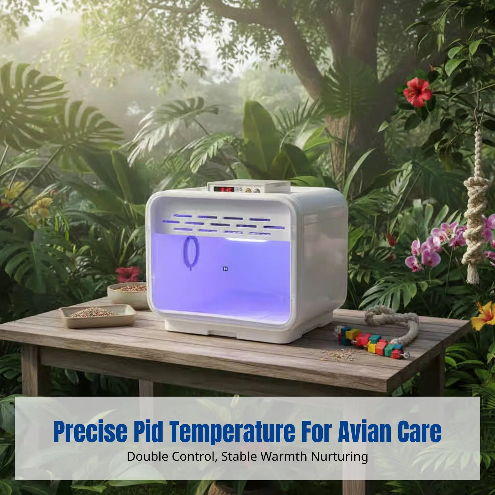 

PID Warm Air Avian Brooder, Pet Incubator, Automatic Ventilation, For Young Parrots, Monk Parakeet, Cockatiel