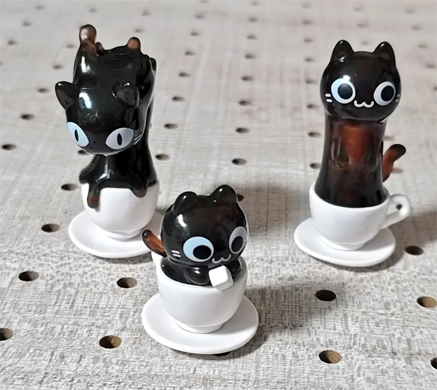 

Cat Cafe Coffee Styling Blind Box Transparent Funny Posture Action Figures Model Collection Toy Desktop Decor Festival Gifts