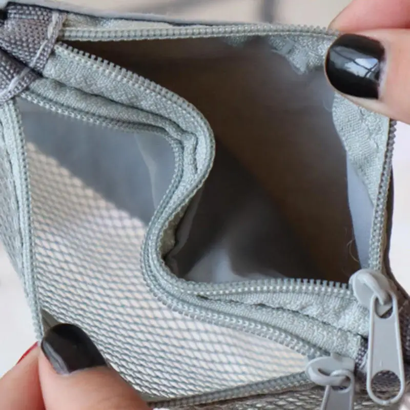 

Travel Makeup Storage Bags New Mesh Coin Purse Simple Portable Mini Bag Multi-purpose Square Bag Double-layer Zipper Card Holder