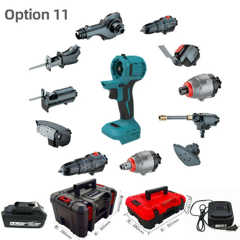 

21v Brushless 1 In1 Multi-function Chainsaw Cordless Impact Drill Wrench Screwdriver Jigsaw Power Tool Combination Set Plastic