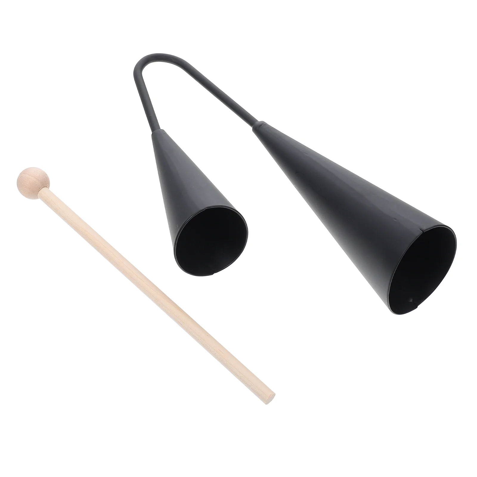 

Double Horn Musical Instrument Interactive Percussion Enlightenment Cowbells Toy Set for Students Kids Metal Trumpet