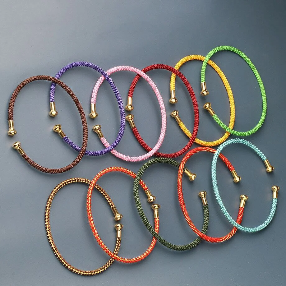 1pc Colorful Steel Wire Rope Copper Buckle Bracelet, Unisex Simple Fashion Daily Couple Jewelry