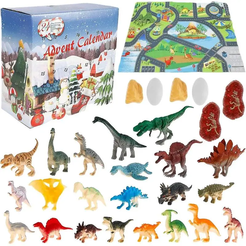 Dinosaur Advent Calendar 2023 24 Days Dinosaur Christmas Countdown Calendar Toys Dino Toy Christmas Countdown Calendar for Boys