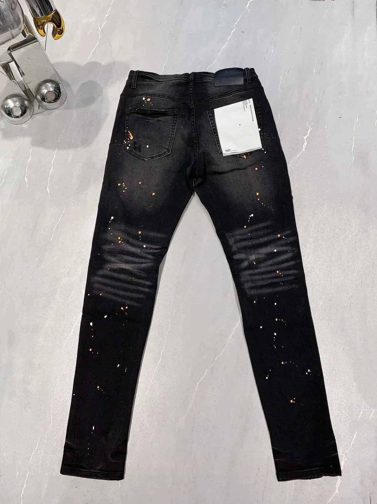 Jeans di marca ROCA viola moda di alta qualità con pantaloni in Denim Skinny a vita bassa con vernice stradale superiore