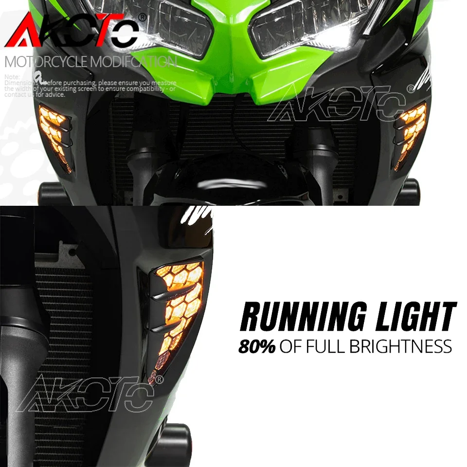 2023+ New Front Turn Signals Light Turning Lamp For Kawasaki ZX-4RR ZX4RR ZX4R ZX6R ZX-6R Ninja 400 650 1000 Ninja400 Ninja650