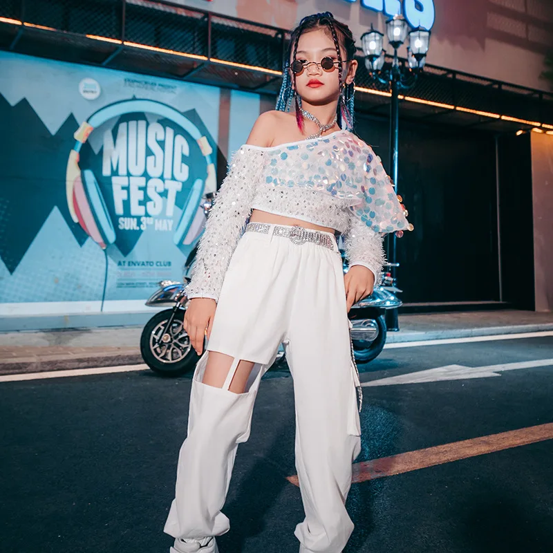 女の子ジャズダンススーツ女の子子供ストリートダンスヒップホップ衣装ティーンモデルキャットウォーク衣装ガールグループダンス衣装クール