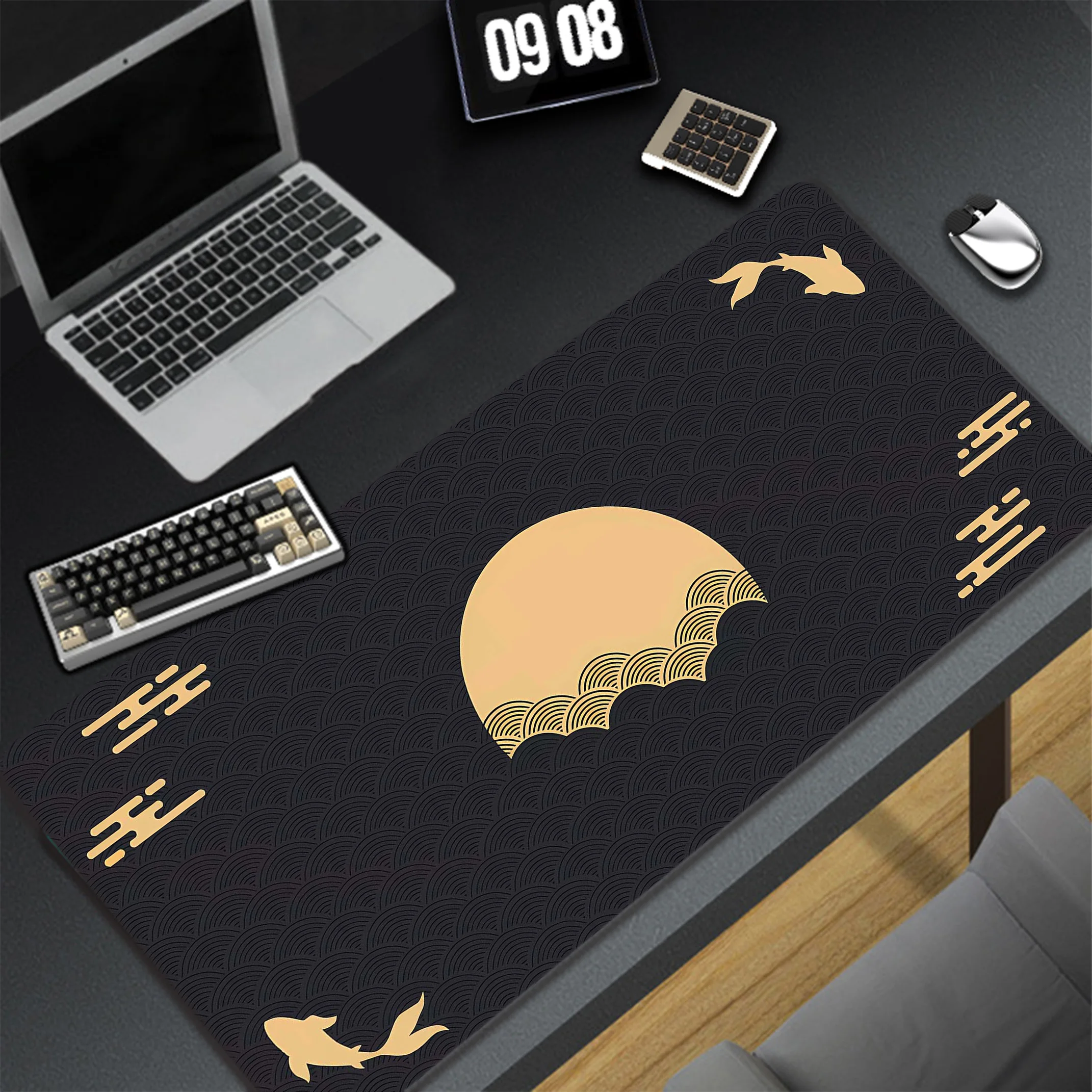 

Japanese Koi Large Mouse Pad Locking Edge Gamer Mousepad Notebook Office Accessories For Desk Mat Game Keyboard Pads 900x400mm