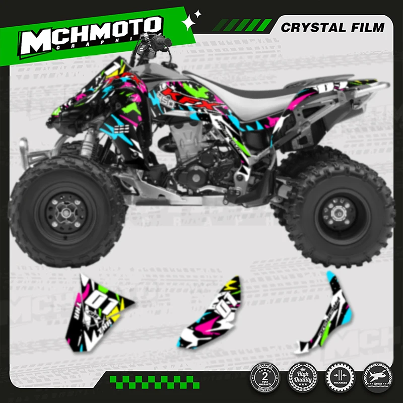 

MCHMFG MOTOR Motorcycle Graphics Background Decal Stickers Kits For Kawasaki KFX 450 450R Number Name Customize 002