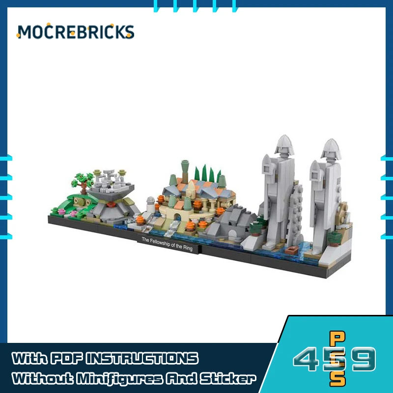 Filme marcos arquitetura skyline modelo montagem pequenas partículas blocos de construção brinquedos educativos tijolos lembranças das crianças