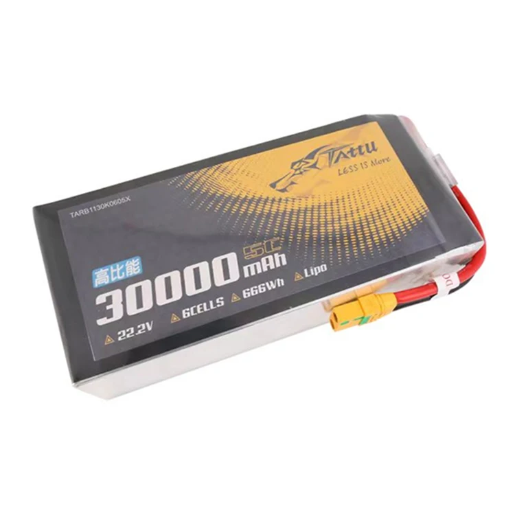 2024 Hot Sale Tattu ACE 30000mAh 6S 22.2V 5C Semi-solid State Lipo Battery