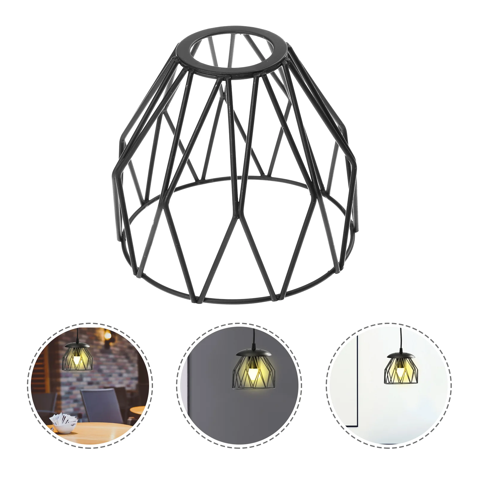 

Wrought Iron Lampshade Rechargeable Wall Sconce Clever Ceiling Light Accessory Hollow Hotel Cover