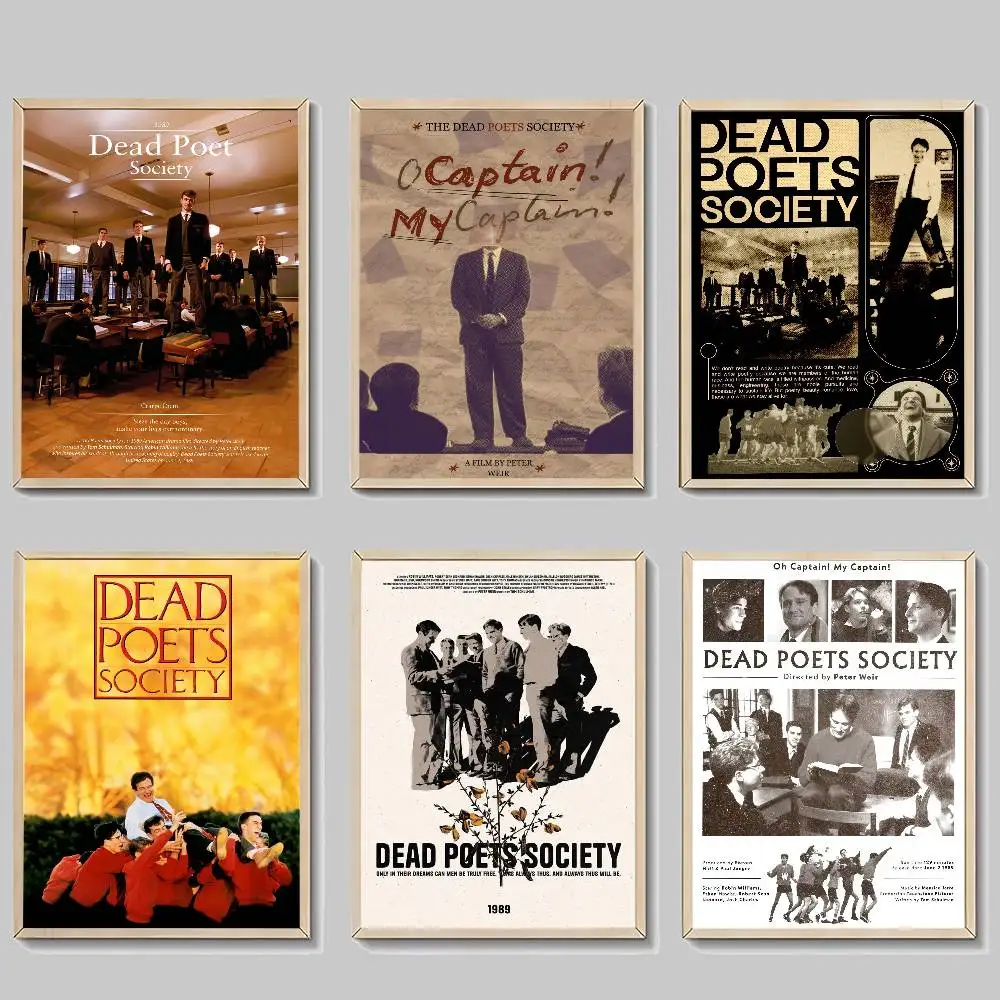 Dead Poets Society Film Vintage Poster Klebrige Retro-Kraftpapier-Aufkleber DIY Zimmer Bar Café Kawaii Raumdekoration