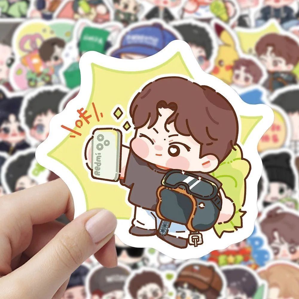 180 новых наклеек Wang Yibo Q-версии, милые звезды мультфильмов, ценные персонажи, канцелярские наклейки «сделай сам» с ручным аккаунтом