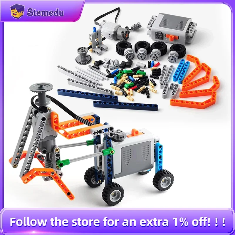 MOC Robot PF Blocks Kit DIY Technical Car Set AA Battery Box L Motor Compatible with Legoeds 88003 8881 Power Functions Car Toy