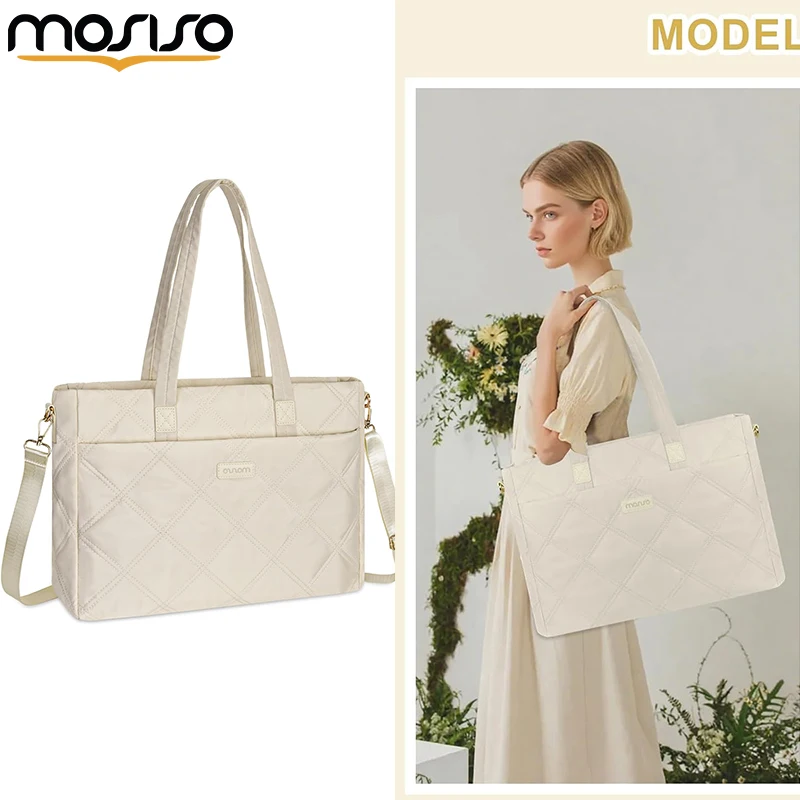 mosiso-レディース-ラップトップバッグ-15-16インチ-ひし形キルティング-トートバッグ-大容量-仕事用ハンドバッグ-旅行-オフィス用