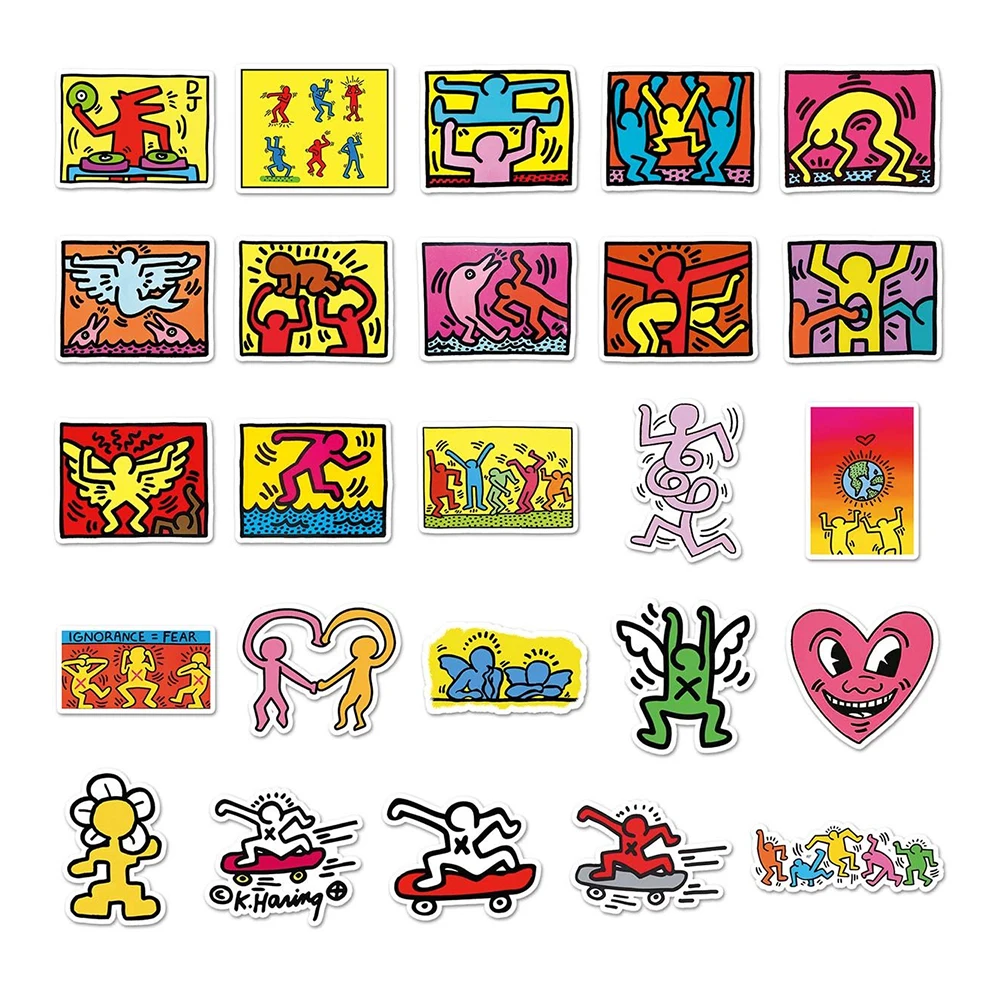 10/30/50PCS Keith Sticker Cartoon Funny Graffiti Decorative Laptop Water Cup Helmet Refrigerator Phone Case Waterproof Decal Toy