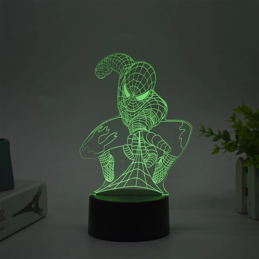 2024 Spiderman VS venom 7/16 Colors Touch Remote Control LED Night Lamp Touch Table Lamp Ornaments Kids Toys Gifts