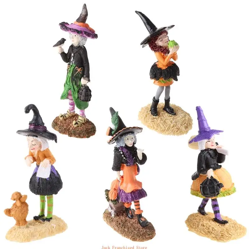 Sorcière d'Halloween pour poupée Mini FIgurine jardin Micro ornement paysage