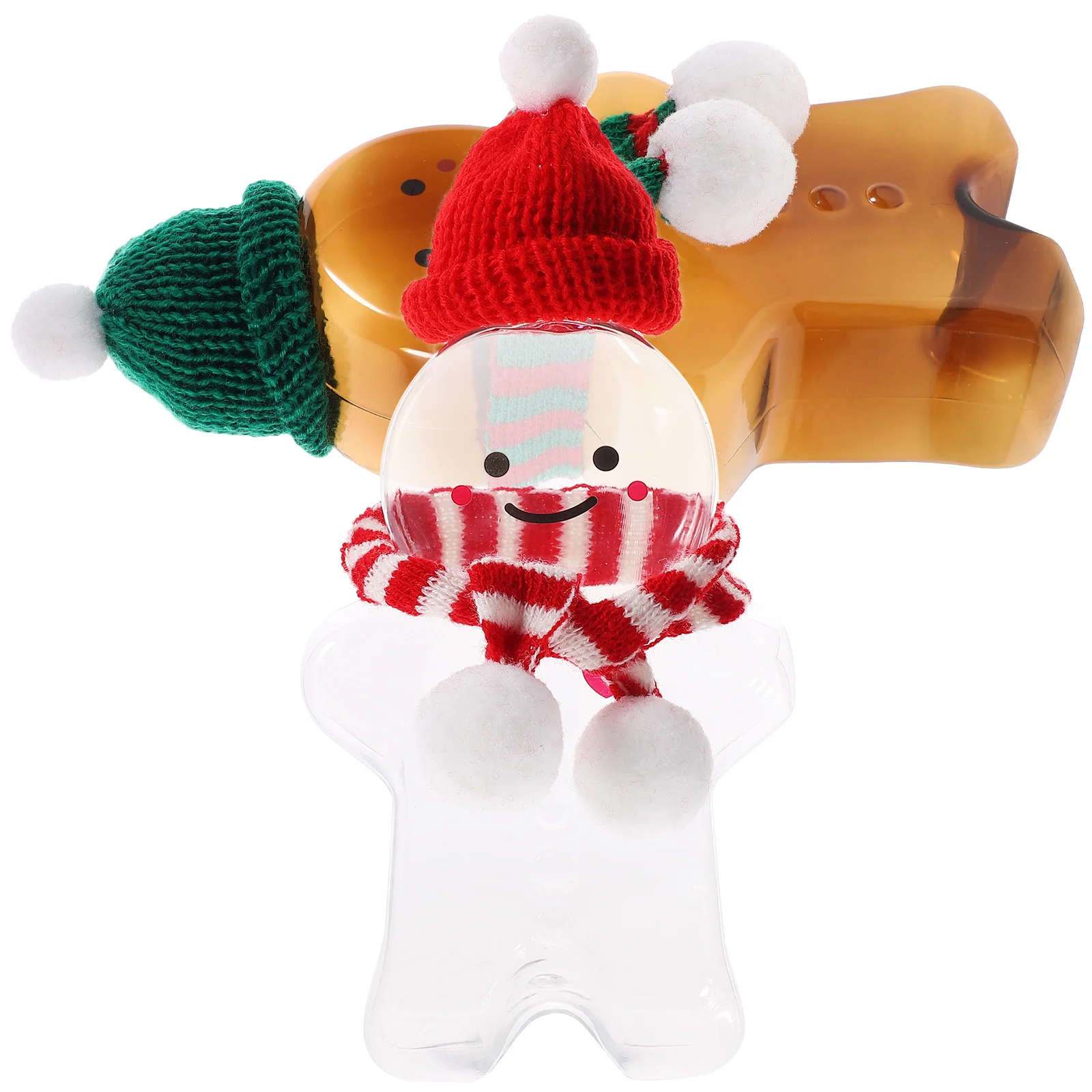 

Christmas Drink Bottle 2 Sets Plastic Biscuit Jar Xmas C Gingerbread Juice Containers Storage Treats Holder Kitchen Bar