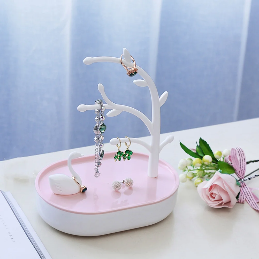 

Jewelry Rack 's Organizer Earring Holder Storage Exquisite Stand Swan Decorative