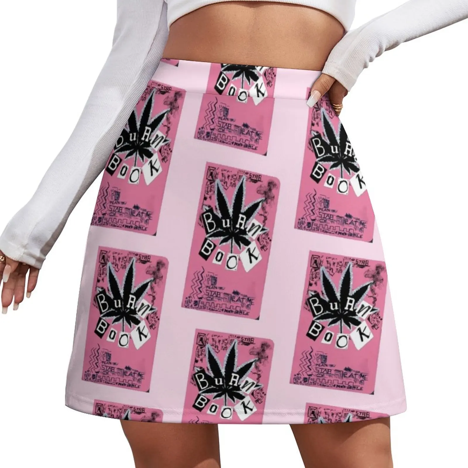 burnout book /3 Mini Skirt kpop Clothing female womans clothing Skirt satin