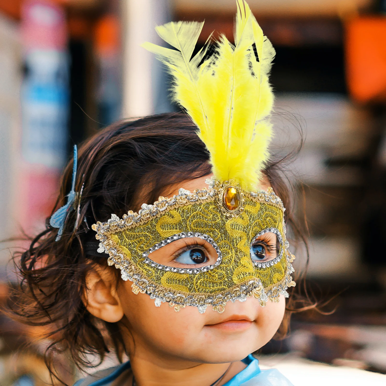 

Cosplay Masquerade Mask Half Masks Vintage Party for Yellow Costume Miss