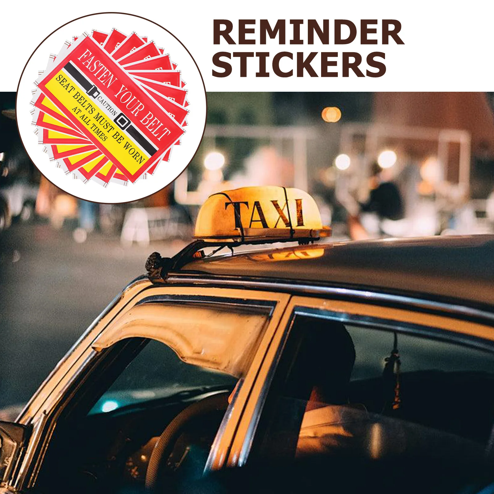 30 قطعة ملصقات تذكير حزام الأمان نص جريء ألوان زاهية سهلة التركيب ملصقات العناية بالسيارة والحافلة والسيارات ملصقات لاصقة #3