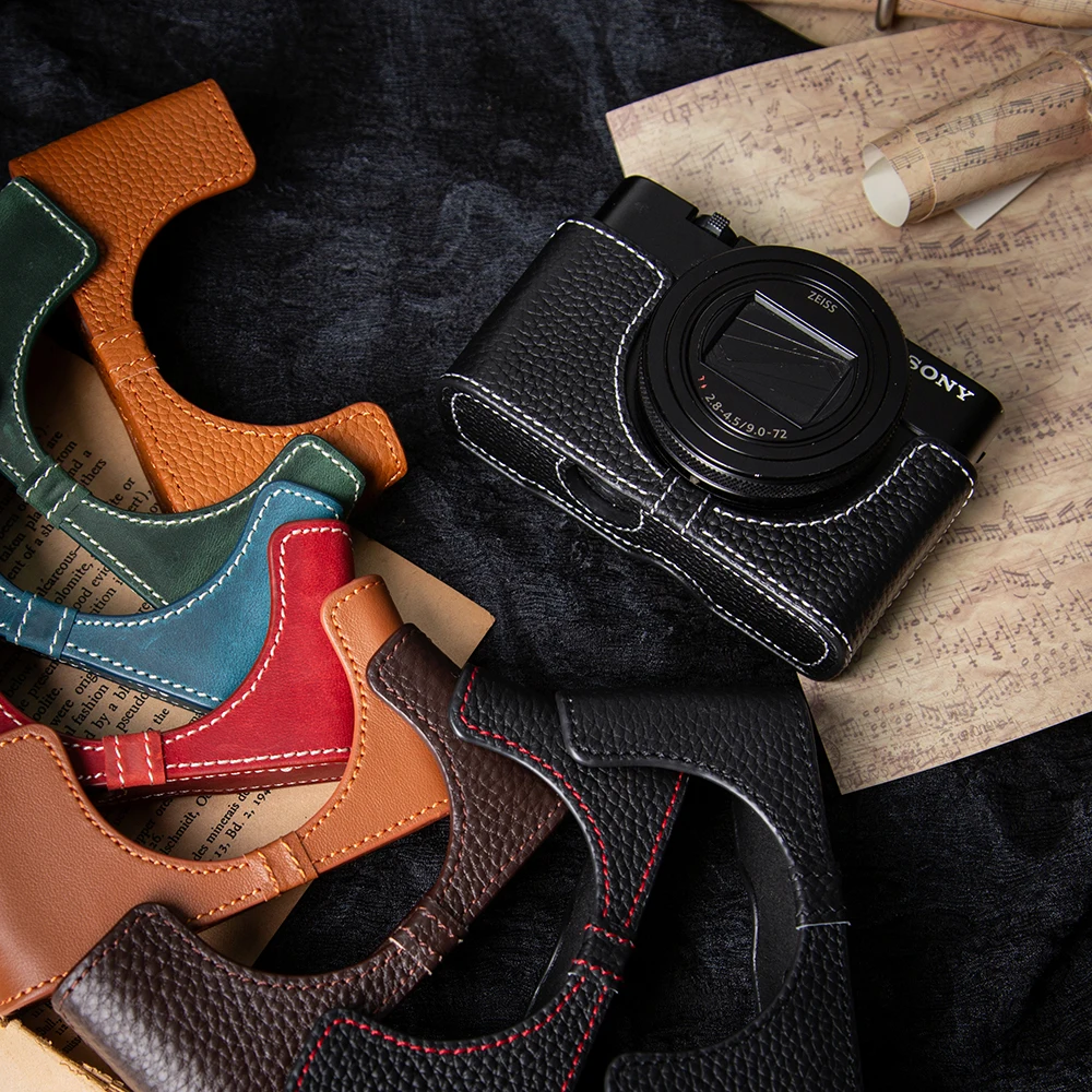 Protective Case Bag For Sony DSC-RX100M6/7 Case Leather Camera Bag Genuine Leather Camera Half Case Photography Accessories
