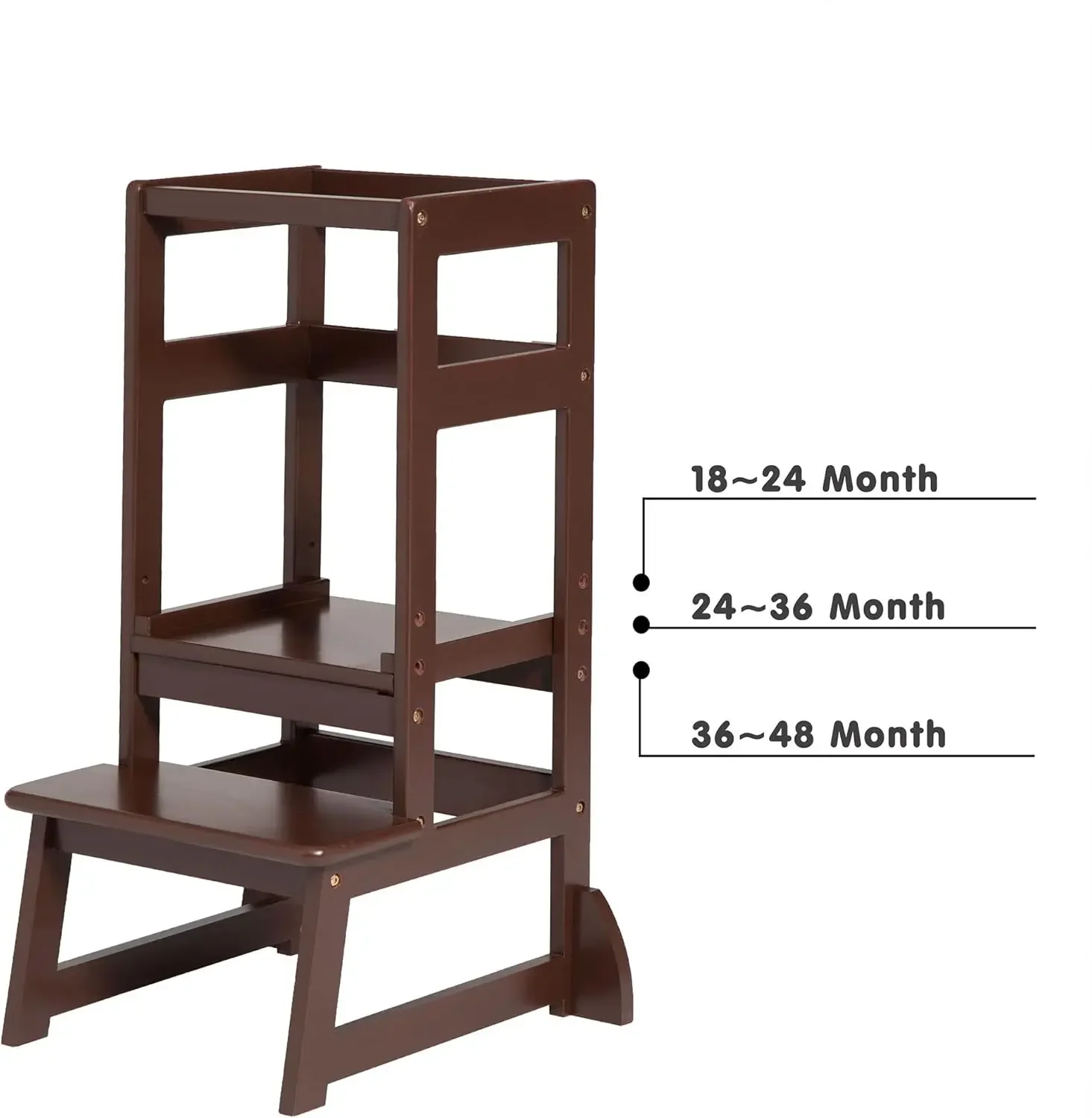 Mother's Helper Adjustable Height Kitchen Step Stool, Children Kids Toddlers Counter Level Learning Stool for Kitchen & Bathroom