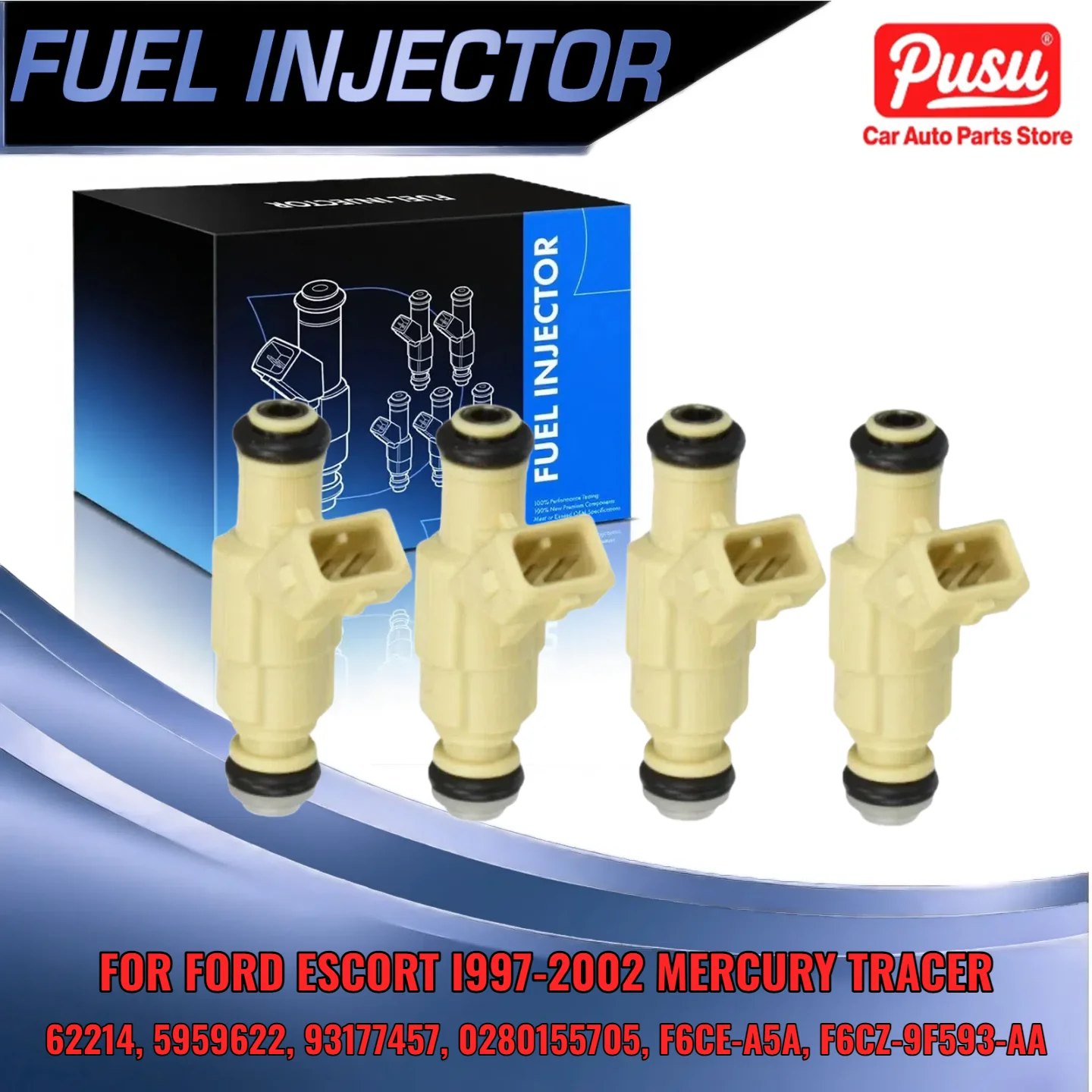 

4Pcs Injectors For Mercury Tracer For Ford Escort 20L 0280155705 F6CZ