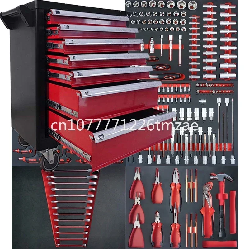 Large-Capacity Tool Cart, Four-Wheel Multi-Layer Maintenance Toolbox