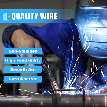 AZZUNO 0.8/0.9mm 自保護藥芯焊絲,2磅無氣焊絲,適用於鐵、碳鋼焊接,無氣MIG焊機配件 10 最佳銷售 熔焊絲 - №2