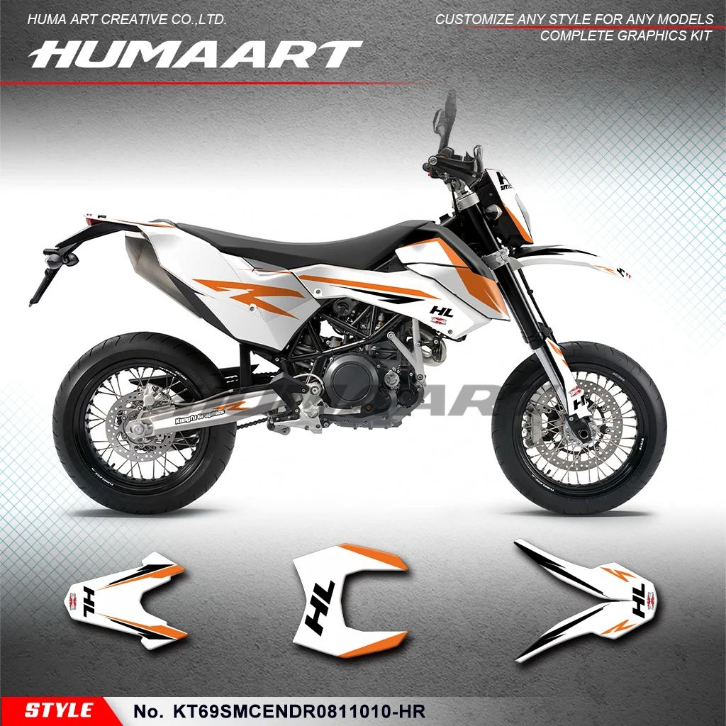 

Виниловые графические наклейки HUMAART для KTM 690 SMC-R SMC Enduro R 2008 2009 2010 2011, KT69SMCENDR0811010-HR