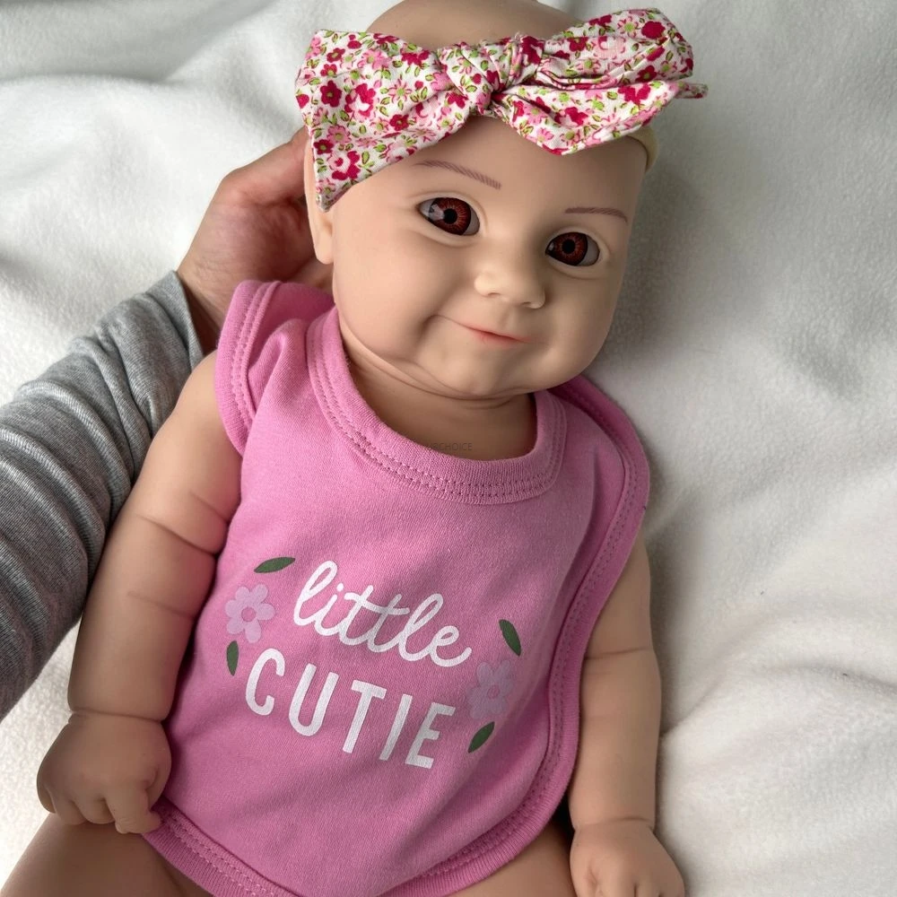 Chubby 20Inch Realistic Full Soild Silicone Reborn Baby Girl Lifelike Details 3D Skin Waterproof Doll For Artist Collector Toy