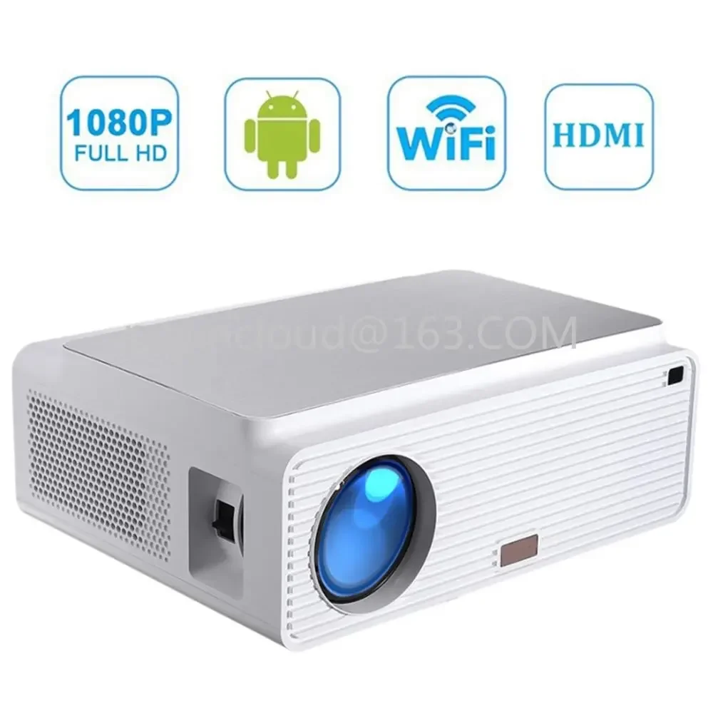 Full HD 1080P Projector 4K 6500 Lumens Cinema Projector Android 8.0 1+16GB