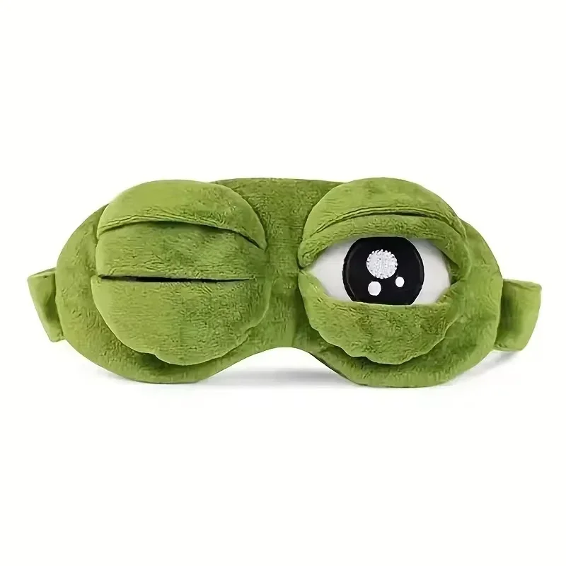 Frog Shaped Eye Mask Party Game Funny Eye Mask Cartoon Plush Trendy Hair Accessories Soft Portable Blindfold Travel Eyepatch view 6