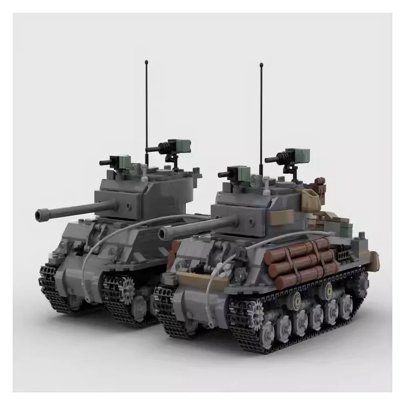 Hot Tank Building Brick Military Armor Vehicle M4A3 Sherman Furys Fighting Car Model Building Blocks Sets Kids Toys Adults Gifts