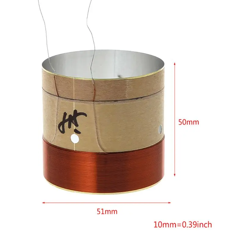 2Pcs 51.5mm Core Woofer Voice Bass Coil ASV White Aluminum for 10\