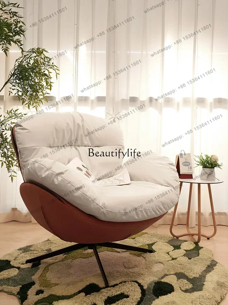 

D06Light luxury modern recliner living room casual lazy rotating minimalist single chair