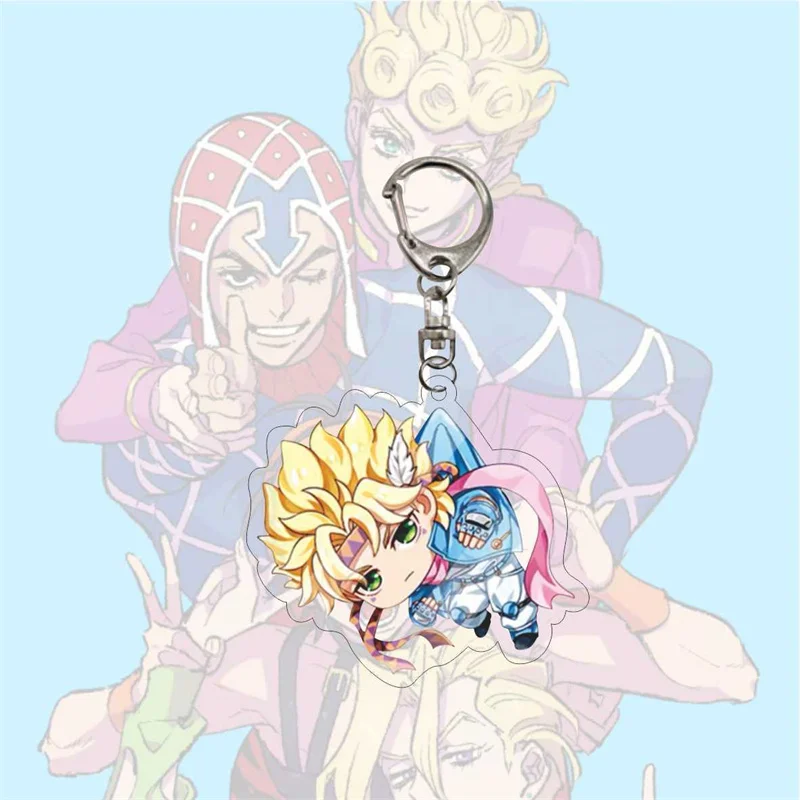 Anime JoJos Bizarre Adventure Keychain Figure Cosplay Pendant Metal Key Chain Car Keyring Bag Jewelry Gift For Fans Accessories