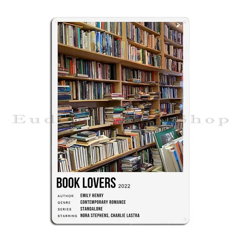 Book Lovers Emily Henry Book Poster Metal Plaque Party Club Party Wall Decor Garage Designing Tin Sign Poster