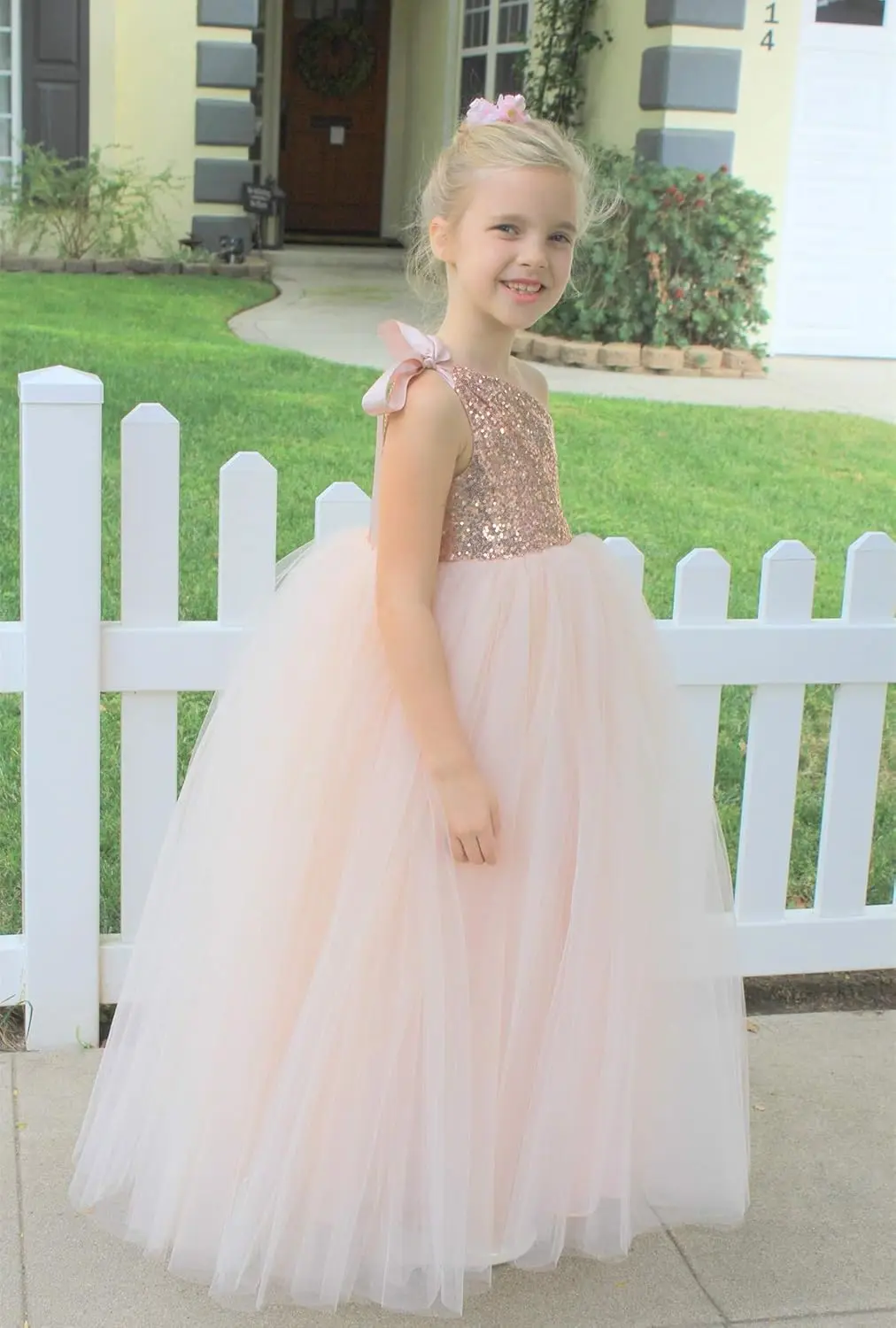 One-Shoulder Sequin Tutu Flower Girl Dress Corset Dress Wedding Pageant Dresses Ball Gown Pageant Dresses for Girls