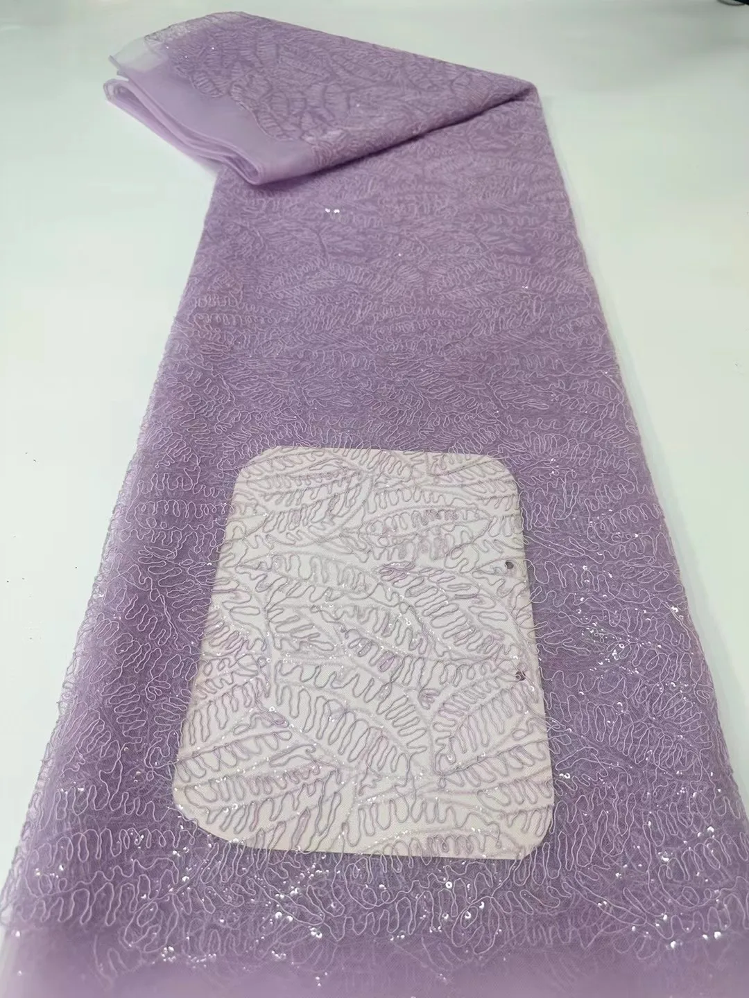 

Cheapest African Luxury Tulle Lace Fabric 2026 Nigerian Sequins Lace Fabric For Nigerian Bridal Wedding Dress Party 5Yar M84-1