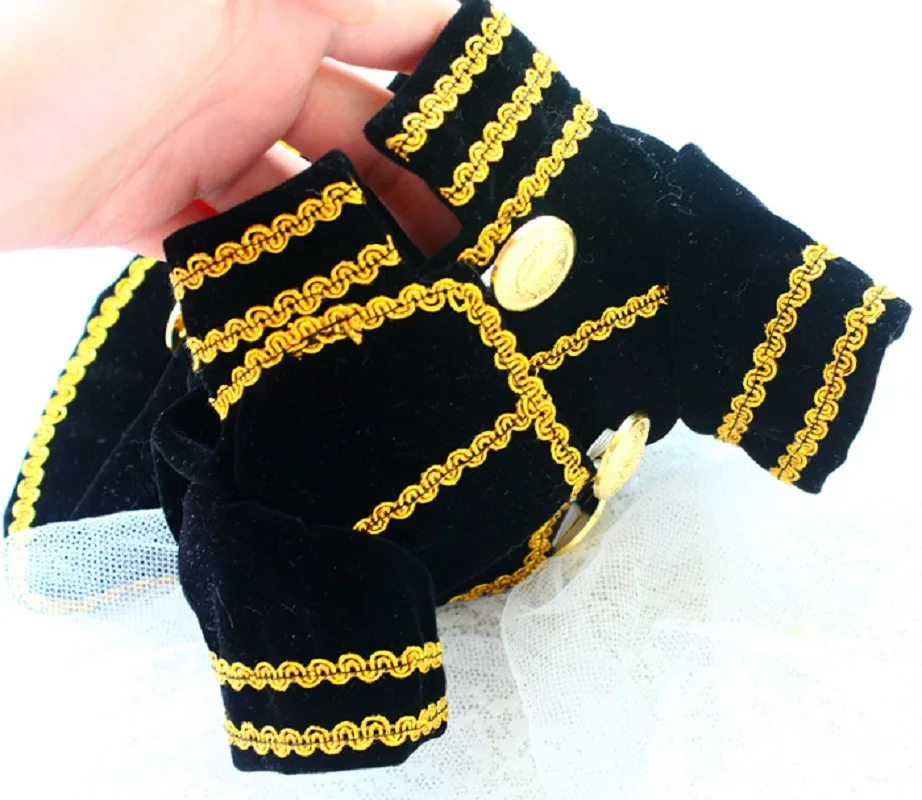 Handmade Dog Clothes Cat Pet Supplies Suit Baroque Double-Breasted Velvet Tuxedo Royal Court Prince Costume Jackets Photography