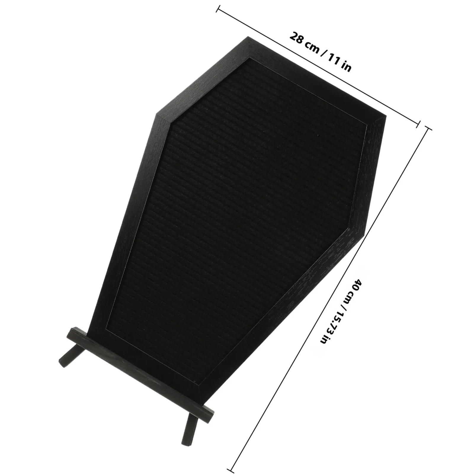 1Set Coffin Shaped Letter Board with Sturdy Wooden Frame Standing Memo Board DIY Letters for Halloween Party Home Decoration